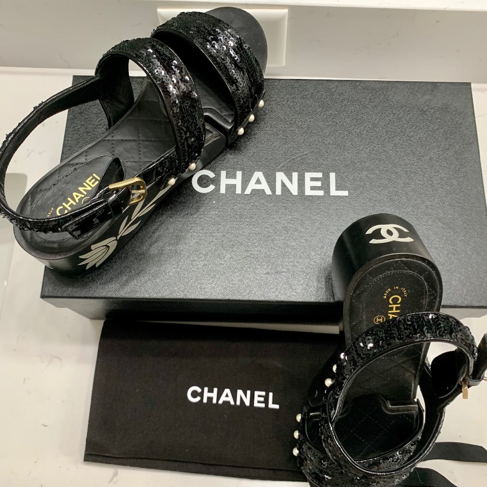 Chanel Camelia Wedge sandal